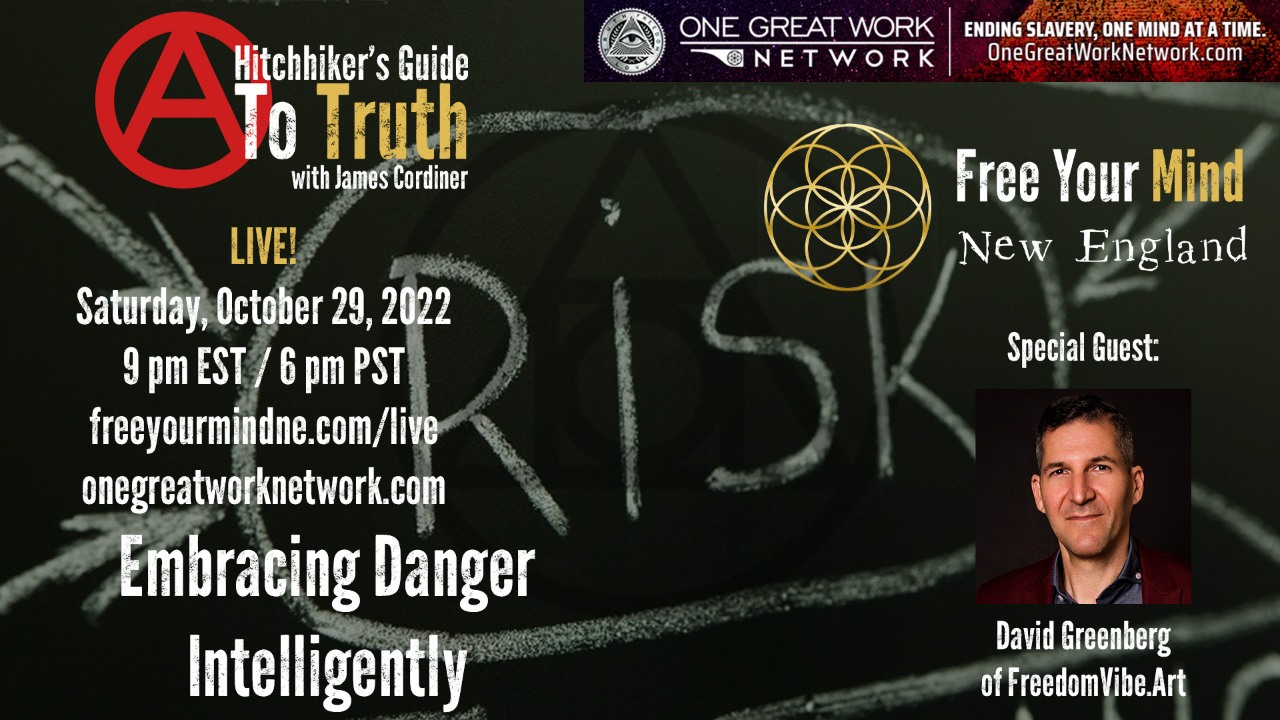 Hitchhiker's Guide To Truth with James Cordiner - Embracing Danger Intelligently - David Greenberg - FreedomVibe.art