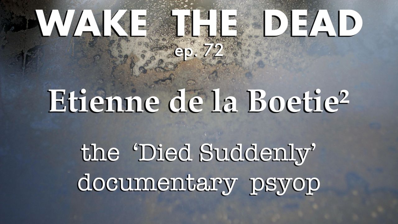 WTD ep.72 Etienne de la Boetie² 'the Died Suddenly documentary psyop'